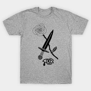 Rose, Dagger & Eye (Black) T-Shirt